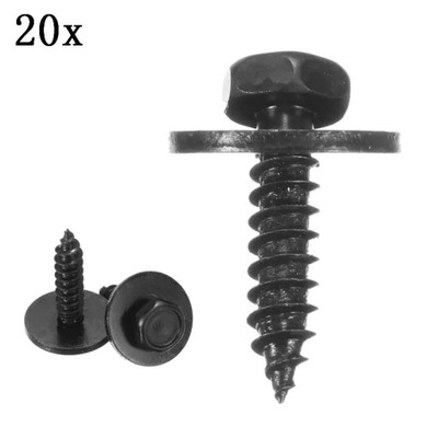 Car Self Tapping Tapper Screws And Washer 4.8 x 19 mm Black 8mm Hex ~15638