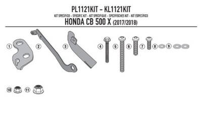 ADAPTADOR DO ZAMONTOWANIA STELAZA BOCZNEGO KL1121, KLX1121 HONDA CB 500X W RO  