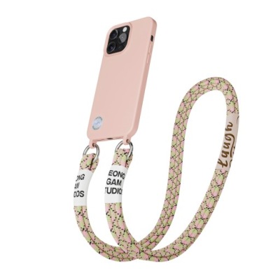 Etui z odpinanym sznurkiem do iPhone 15 Pro Max Różowe Pudrowy Różowy Case