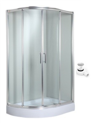 kabina prysznicowa asymetryczna prawa 110x80 z brodzikiem z syfonem