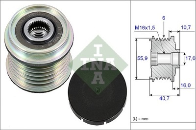 INA 535 0028 10 RUEDA PASOWE/SPRZEGLO GENERADOR  