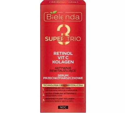 BIELENDA SUPER TRIO AKTYWNIE SERUM PRZECIWZMARSZCZKOWE NOC 30 ML