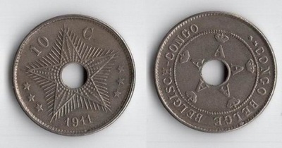 KONGO BELGIJSKIE 1911 10 CENTIMES