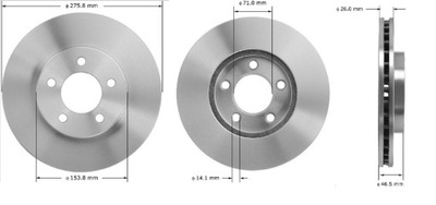 Тормозные диски тормозные передние ford taurus thunderbird фото №1
