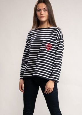 TOMMY HILFIGER BLUZKA DAMSKA W PASKI LOGO XS 1SXH