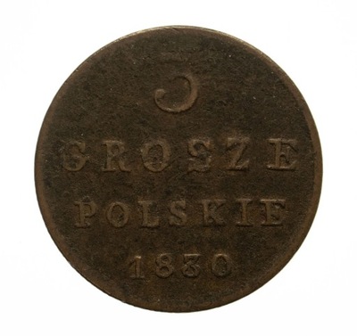 Mikołaj I 1825-55,3 grosze polskie 1830FH,Warszawa