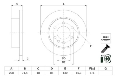Гальмівні диски гальмівні bosch 0986479h06 1 якість фото №1
