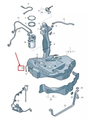 Vw eos 1f fuel бак вакуумный труба 1q0201983a фото №1