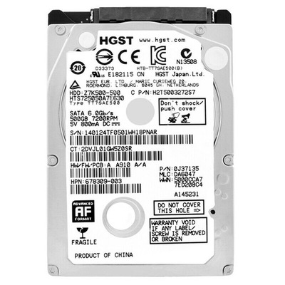 Dysk HGST 500GB HTS725050A7E630 7,2K SataIII 2,5''