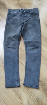 spodnie jeans męskie szare 30 Sinsay