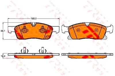 Trw тормозные колодки тормозные mercedes перед w166 2,2-3,5 4 фото №1