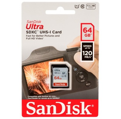 SANDISK Ultra SDXC 64GB 120MB/s Karta Pamięci