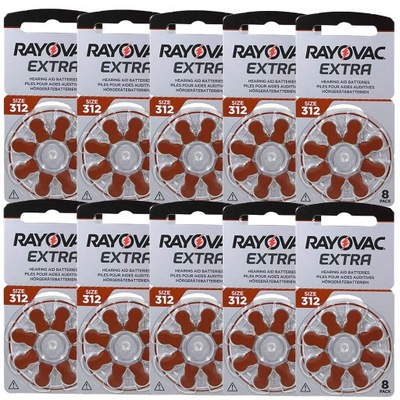 RAYOVAC EXTRA Baterie Słuchowe 312 MF PR41 ZincAir 80szt