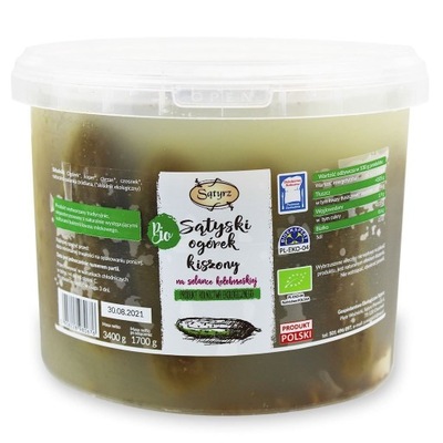 OGÓRKI KISZONE SĄTYSKIE BIO 3,4 kg (1,7 kg) (WIADERKO) - SĄTYRZ SĄTYRZ