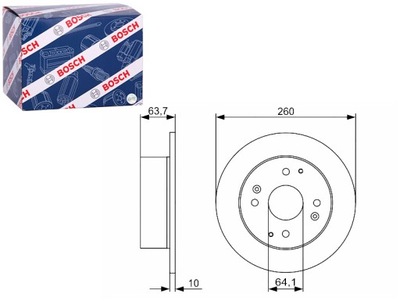 DISCOS DE FRENADO 2 PIEZAS PARTE TRASERA HONDA ACCORD VI 1.8-2.3 10.98-12.02 BOSCH  