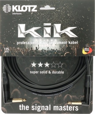 KLOTZ Kabel instrumentalny JACK 6,3mm gitara 3m