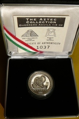 25$ MEKSYK 1992- INDIANIN GUERRERO AGUILA -Ag 999