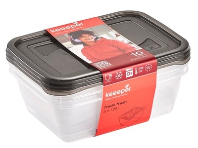 Keeeper Zestaw pojemników na żywność 3x1,25l FREDO