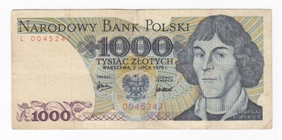 Banknot 1000 zł 1975, seria L, st. 3