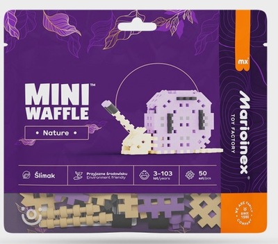 Klocki Mini Wafle Nature Ślimak Natura 50 elementów Waffle Marioinex 3+