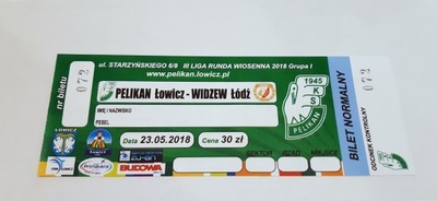 bilet PELIKAN Łowicz - WIDZEW Łódź 23.05.2018