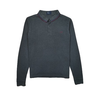 FRED PERRY Koszulka Longsleeve Polo Szary Logo r.L