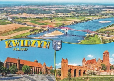 KWIDZYN - WISŁA - MOST - Z LOTU PTAKA - KATEDRA - ZAMEK - HERB