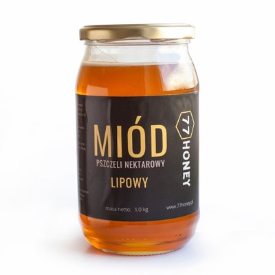 Miód LIPOWY 1KG - 100% NATURALNY miód - Najlepszy na Przeziębienia