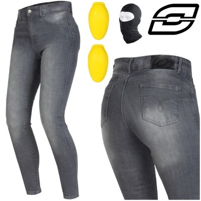 PANTALONES MOTOCICLETA | OZONE STRIKER SLIM FIT | DAMSKIE JEANSY GREY + REGALO  