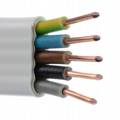 Przewód prądowy YDYp 450/750V 5x1,5 płaski drut Elektrokabel /50m/