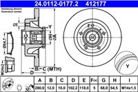 ATE ДИСК ТОРМОЗНОЙ ЗАДНИЙ 280X12 P LOZYSKO ABS NISSAN PRIMASTAR