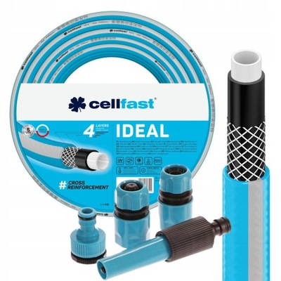 CELLFAST WĄŻ OGRODOWY IDEAL 4-WARSTWOWY 27bar 1/2 30m + ZŁĄCZKI POLSKI