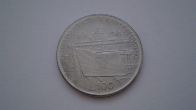 Italia - Włochy - 100 lira - flaga - kotwica