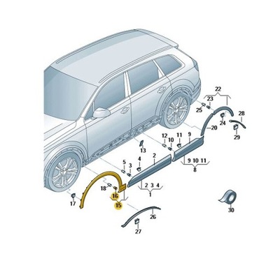 BRIDA KRAWEDZI ALETAS COMPENSADORAS IZQUIERDO PARTE DELANTERA AUDI Q7 SLINE  