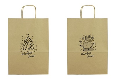 Torby świąteczne torebki papierowe na PREZENTY święta S 300x170x410 5szt