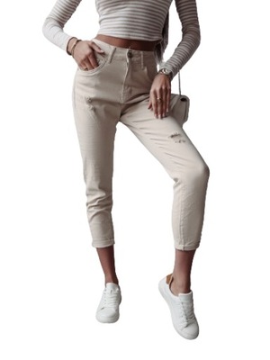 Spodnie jeansowe damskie OLAVOGA CAMI 249 beż - XL