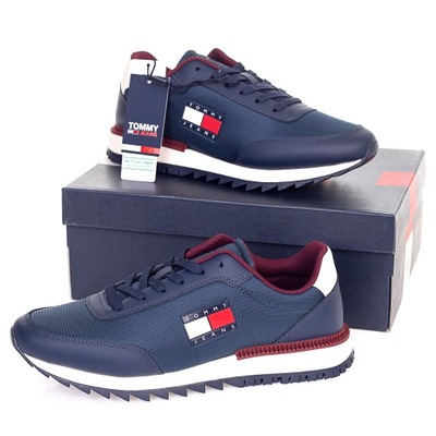 BUTY TOMMY JEANS MĘSKIE 43 EM0EM01082 Sneakersy Retro Evolve