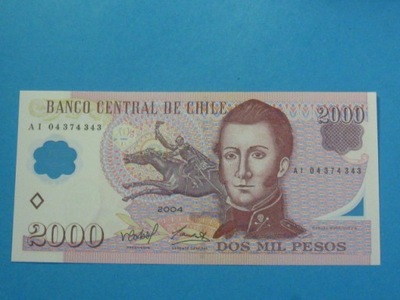 Chile Banknot 2000 Pesos 2004 UNC P-160a POLIMER