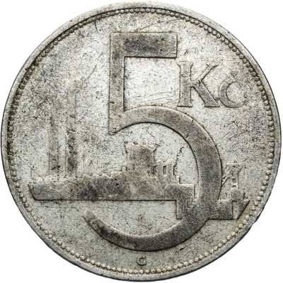 AK367. Czechosłowacja, 5 Koron 1930, St. III- / IV