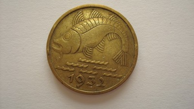 10 fenigów 1932 dorsz Gdańsk WMG stan 3
