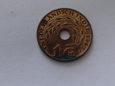 [10862] Holenderskie Indie 1 cent 1942 r. st. 3+