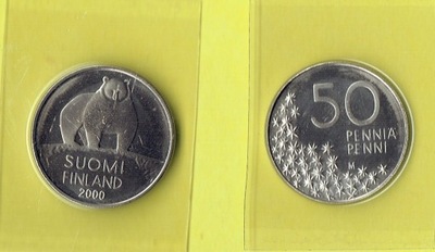 Finlandia 50 Pennia 2000 r. mennicza