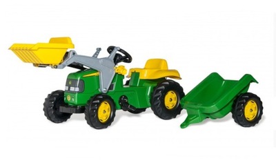 Rolly Toys Traktor na pedały John Deere z łyżką i przyczepą