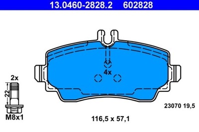 ZAPATAS DE FRENADO DB PARTE DELANTERA VANEO 1,6-1,9 02-05 13.0460-2828.2  