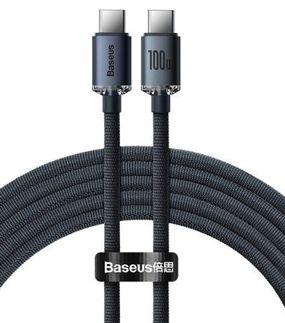 BASEUS KABEL DO ŁADOWAREK USB-C DO USB-C 100W, 2M (CZARNY)