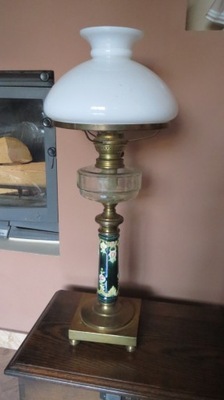 Lampa naftowa - majolika