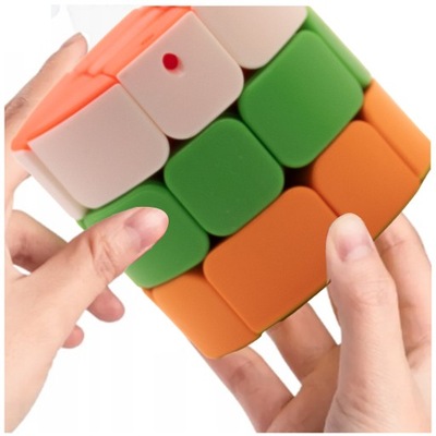 KOSTKA UKŁADANKA LOGICZNA WALEC 3X3X3 PRZYPINANA DO KLUCZY BRELOK