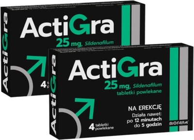 Actigra sildenafil lek potencja 25mg 2 x 4 tab