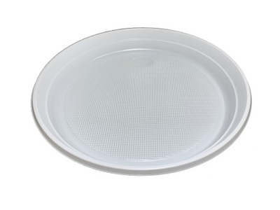 Talerze jednorazowe plastikowe PS białe 22 cm