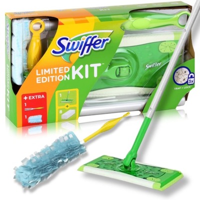 ZESTAW STARTOWY SWIFFER 2IN1 KIT MOP MIOTEŁKA DO KURZU WKŁADY SUCHE STARTER